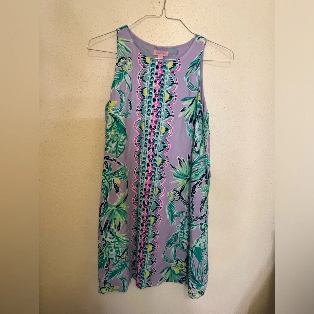 Lilly Pulitzer Jackie Shift Dress in Resort White 100% Silk Women's‎ Size S